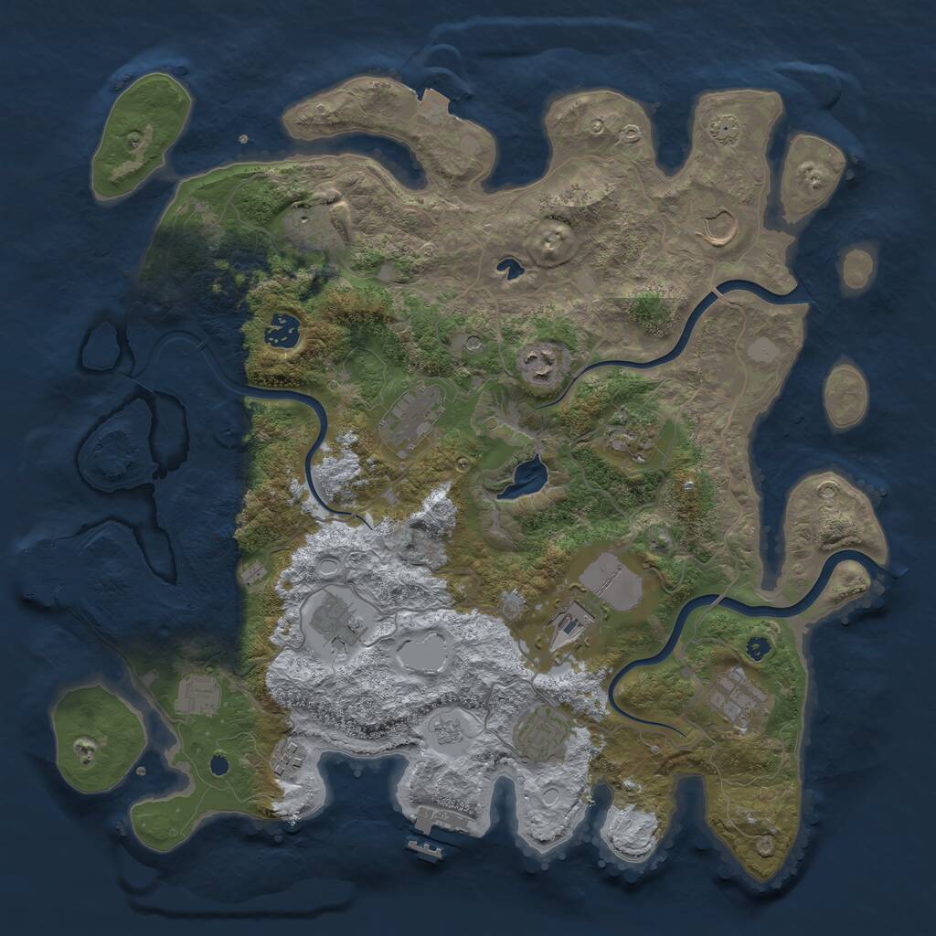 Rust Map: Procedural Map, Size: 4000, Seed: 1563008540, 19 Monuments