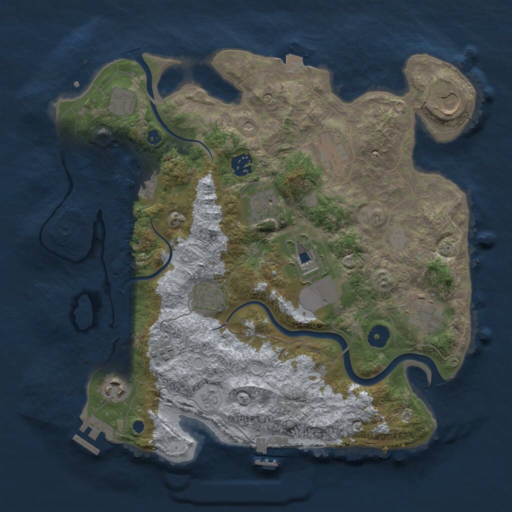 Rust Map: Procedural Map, Size: 3500, Seed: 275768, 18 Monuments