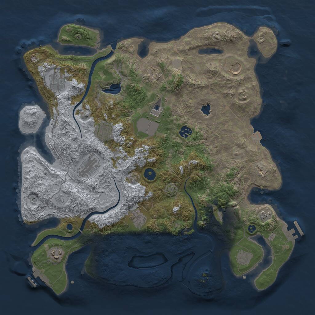 Rust Map: Procedural Map, Size: 4000, Seed: 1742047310, 17 Monuments