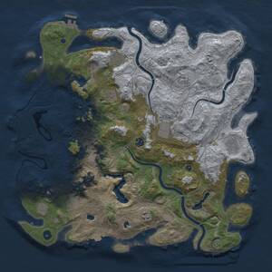 Thumbnail Rust Map: Procedural Map, Size: 4500, Seed: 1281165677, 18 Monuments