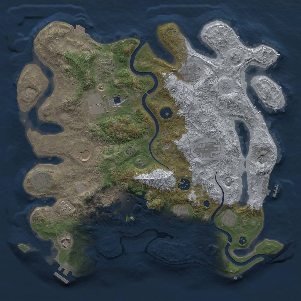Rust Map: Procedural Map, Size: 3750, Seed: 2097571256, 17 Monuments