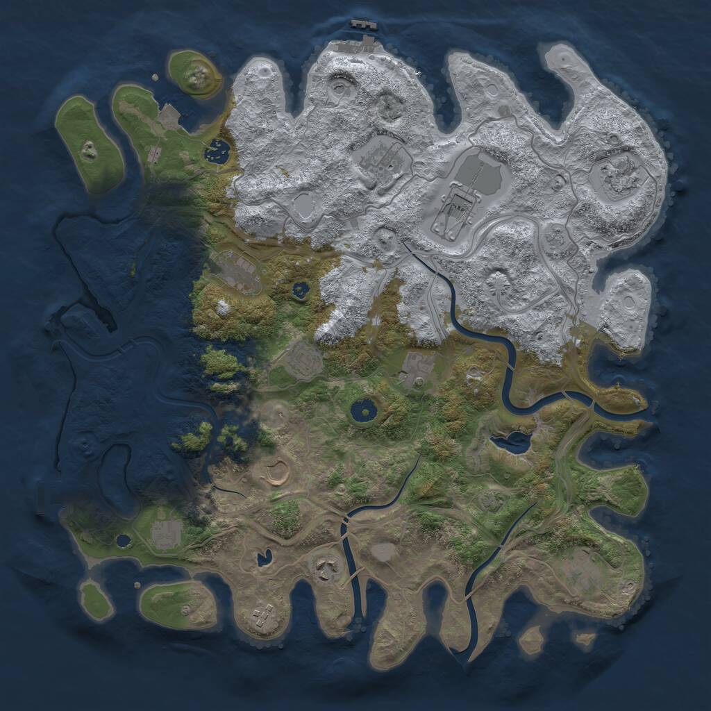 Rust Map: Procedural Map, Size: 4300, Seed: 1420470621, 19 Monuments