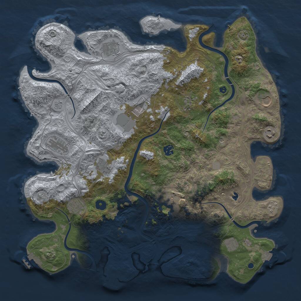 Rust Map: Procedural Map, Size: 4250, Seed: 1482314174, 17 Monuments
