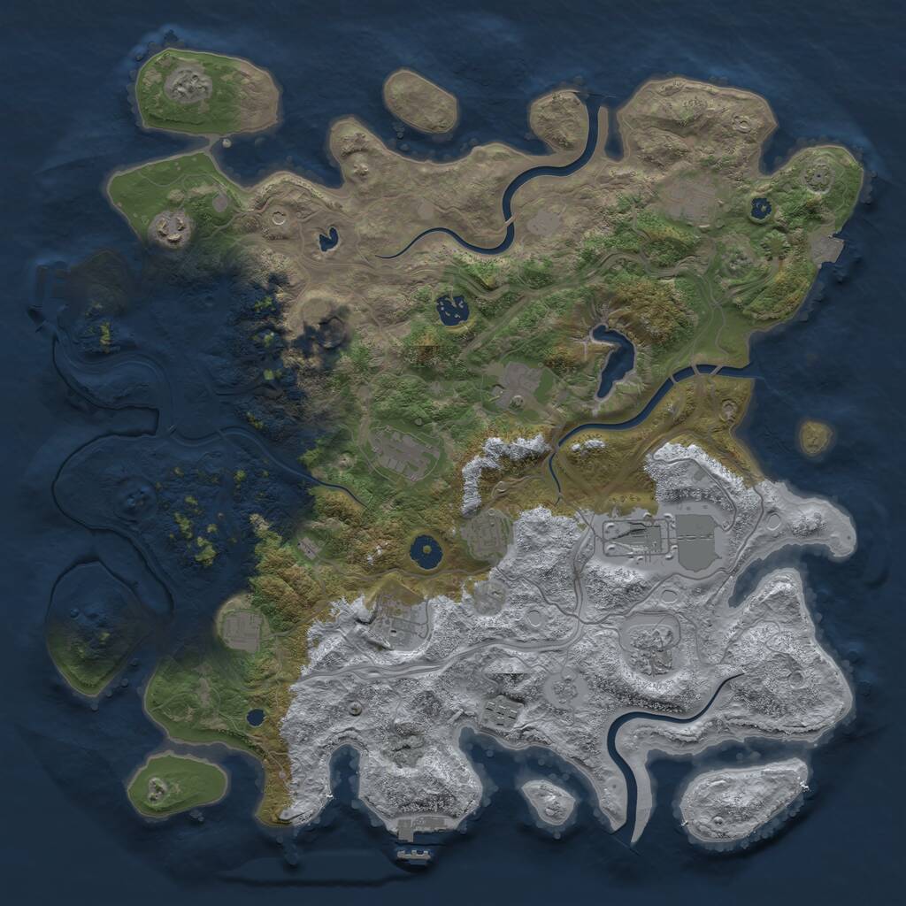 Rust Map: Procedural Map, Size: 4250, Seed: 1679466248, 19 Monuments