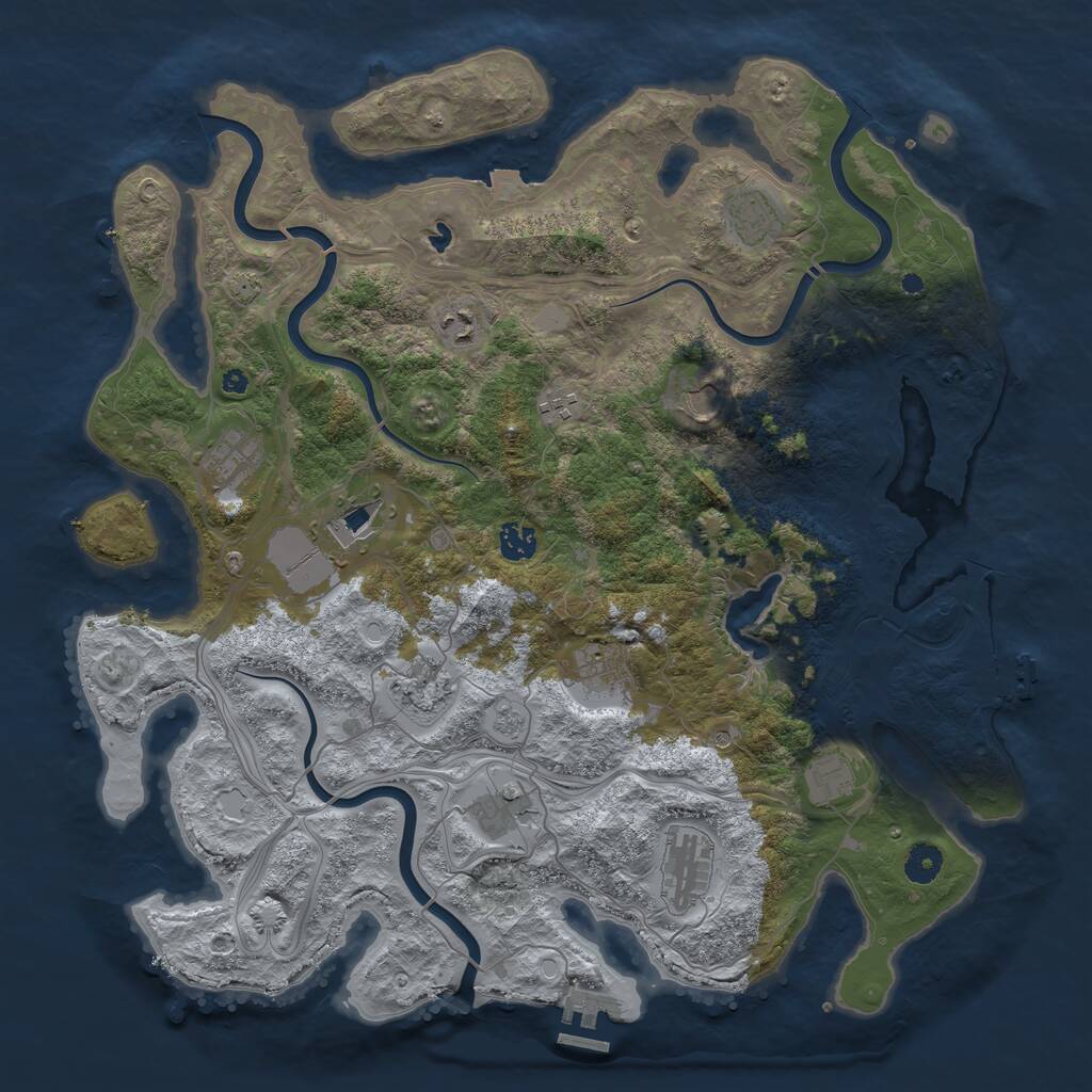 Rust Map: Procedural Map, Size: 4250, Seed: 1020349586, 19 Monuments