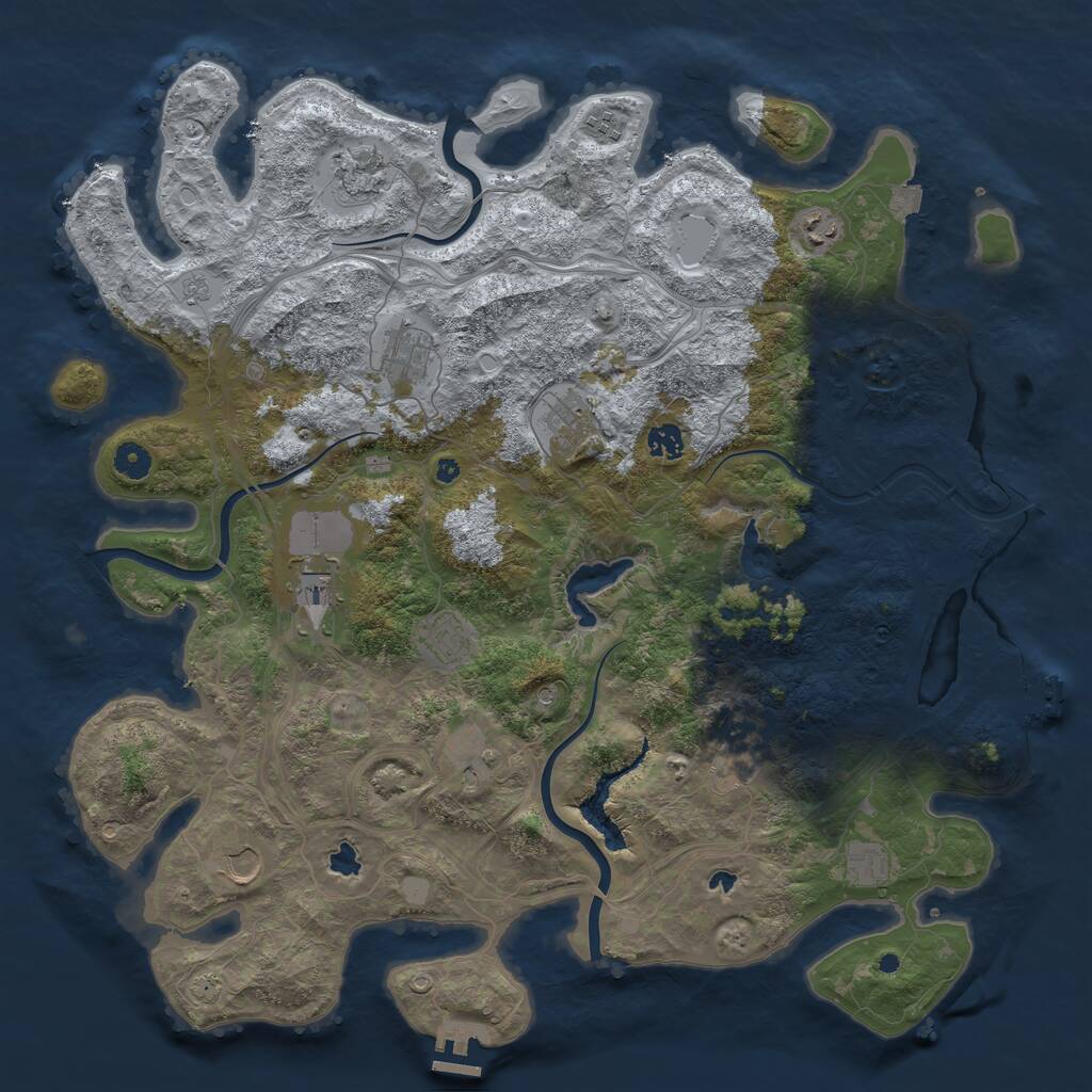 Rust Map: Procedural Map, Size: 4500, Seed: 2075292162, 17 Monuments