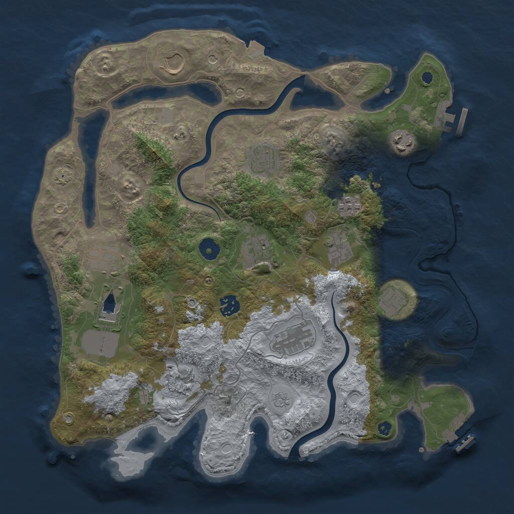 Rust Map: Procedural Map, Size: 3700, Seed: 121819948, 19 Monuments