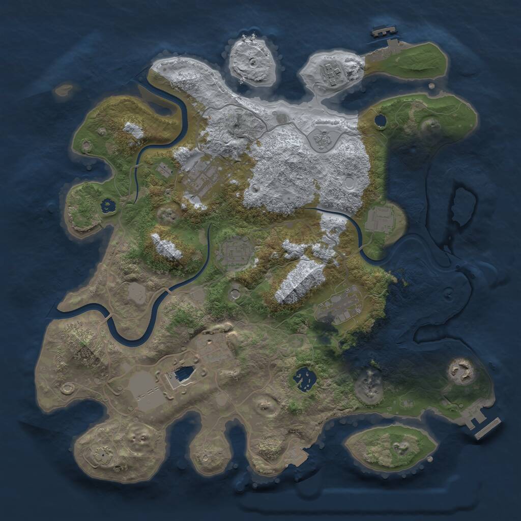 Rust Map: Procedural Map, Size: 3500, Seed: 901054, 14 Monuments