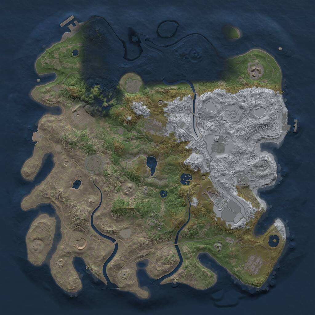 Rust Map: Procedural Map, Size: 4000, Seed: 1829117656, 19 Monuments