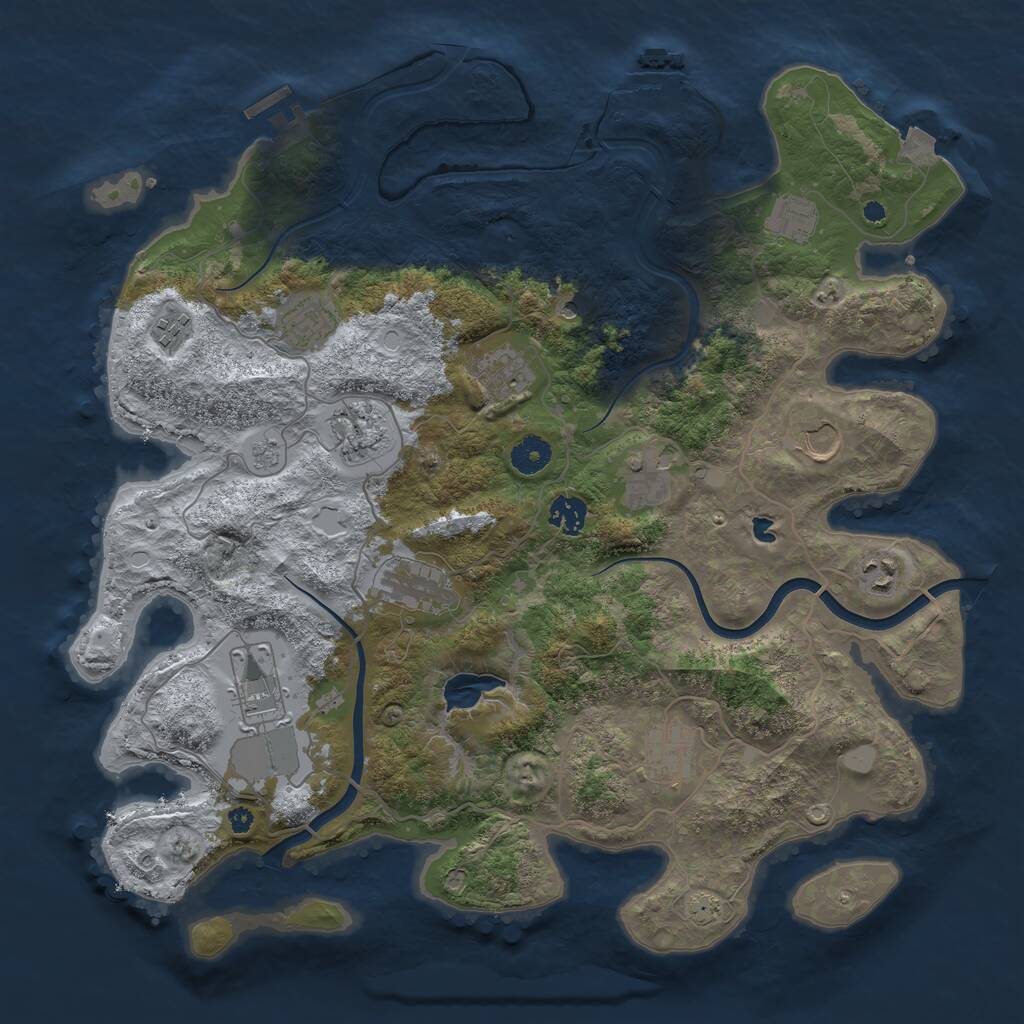 Rust Map: Procedural Map, Size: 4000, Seed: 89708302, 17 Monuments
