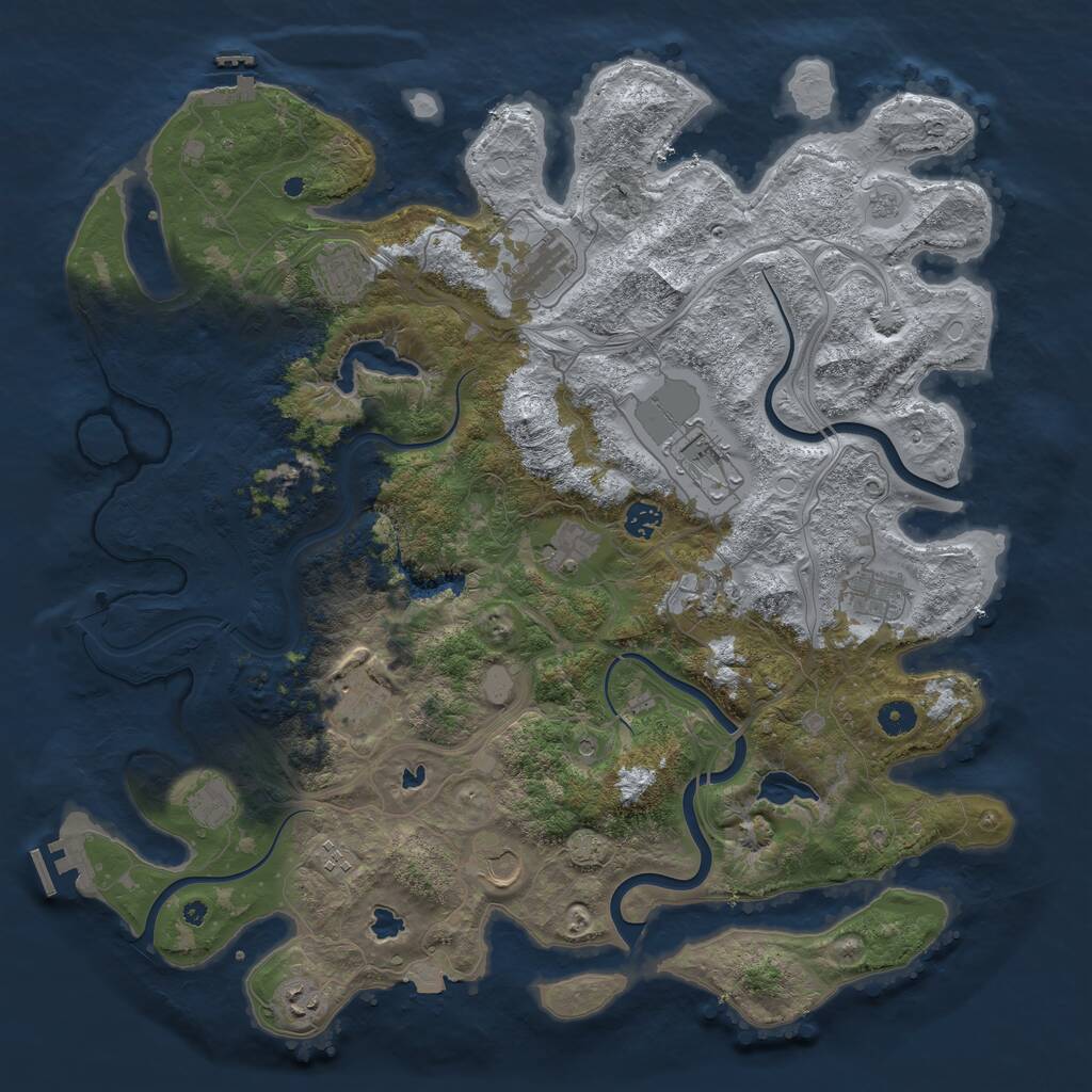 Rust Map: Procedural Map, Size: 4500, Seed: 1767964425, 19 Monuments