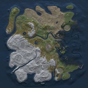 Thumbnail Rust Map: Procedural Map, Size: 4000, Seed: 760161130, 19 Monuments