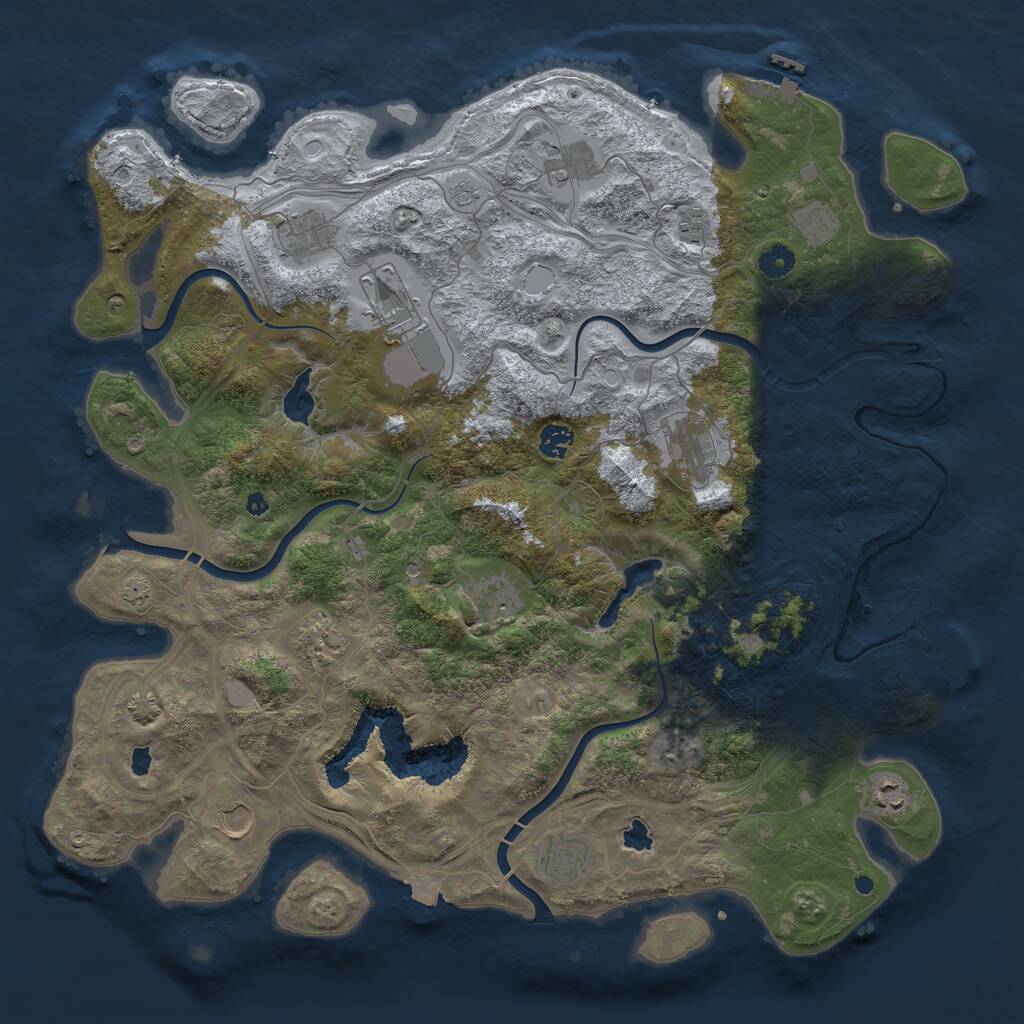 Rust Map: Procedural Map, Size: 4500, Seed: 300971, 17 Monuments