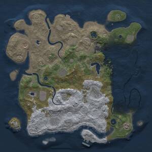 Thumbnail Rust Map: Procedural Map, Size: 4000, Seed: 1369706283, 17 Monuments