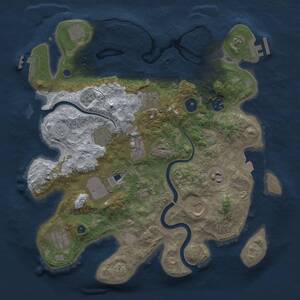 Thumbnail Rust Map: Procedural Map, Size: 3500, Seed: 977950979, 18 Monuments