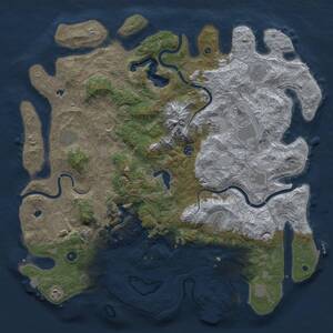 Thumbnail Rust Map: Procedural Map, Size: 5000, Seed: 1083495306, 17 Monuments