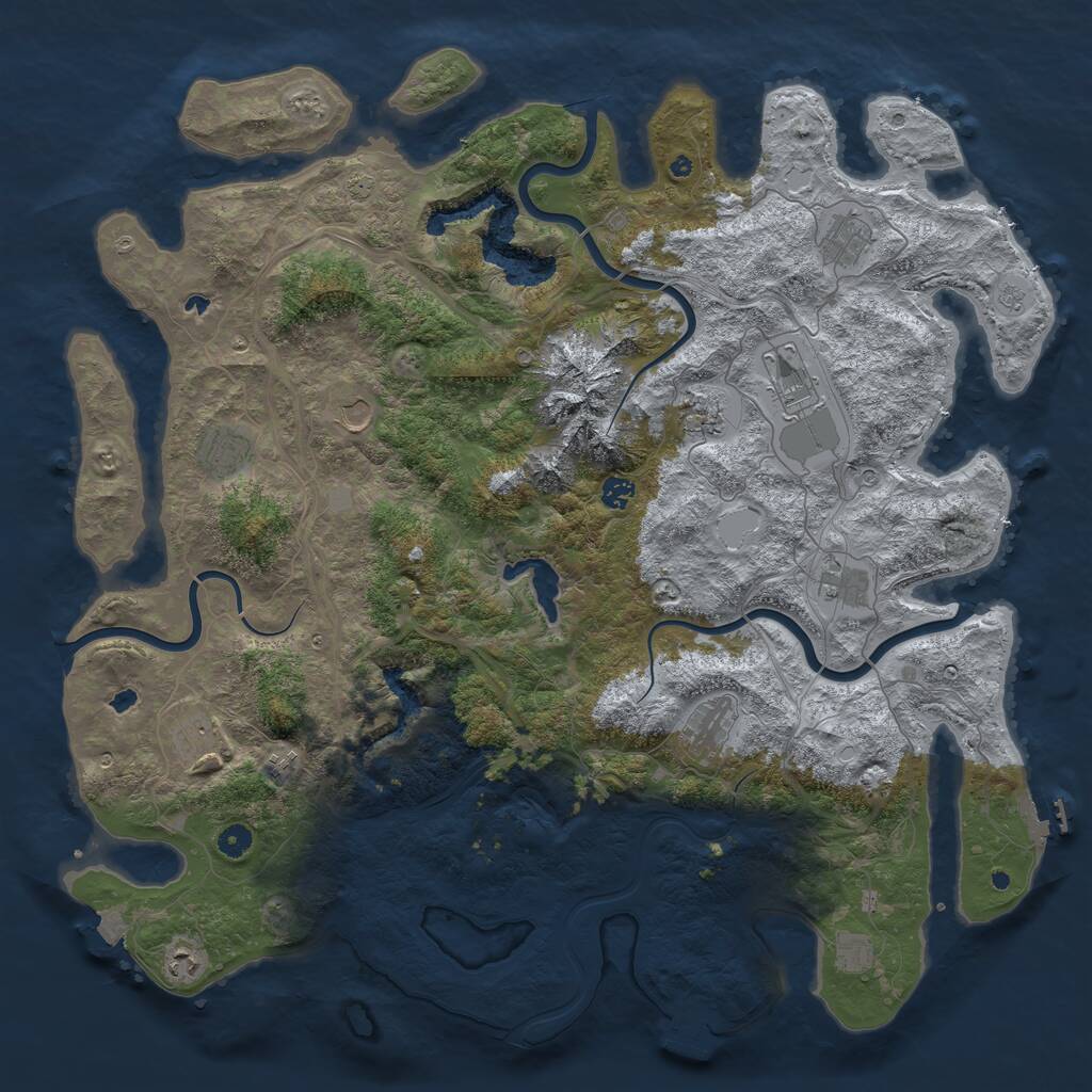 Rust Map: Procedural Map, Size: 5000, Seed: 1083495306, 17 Monuments