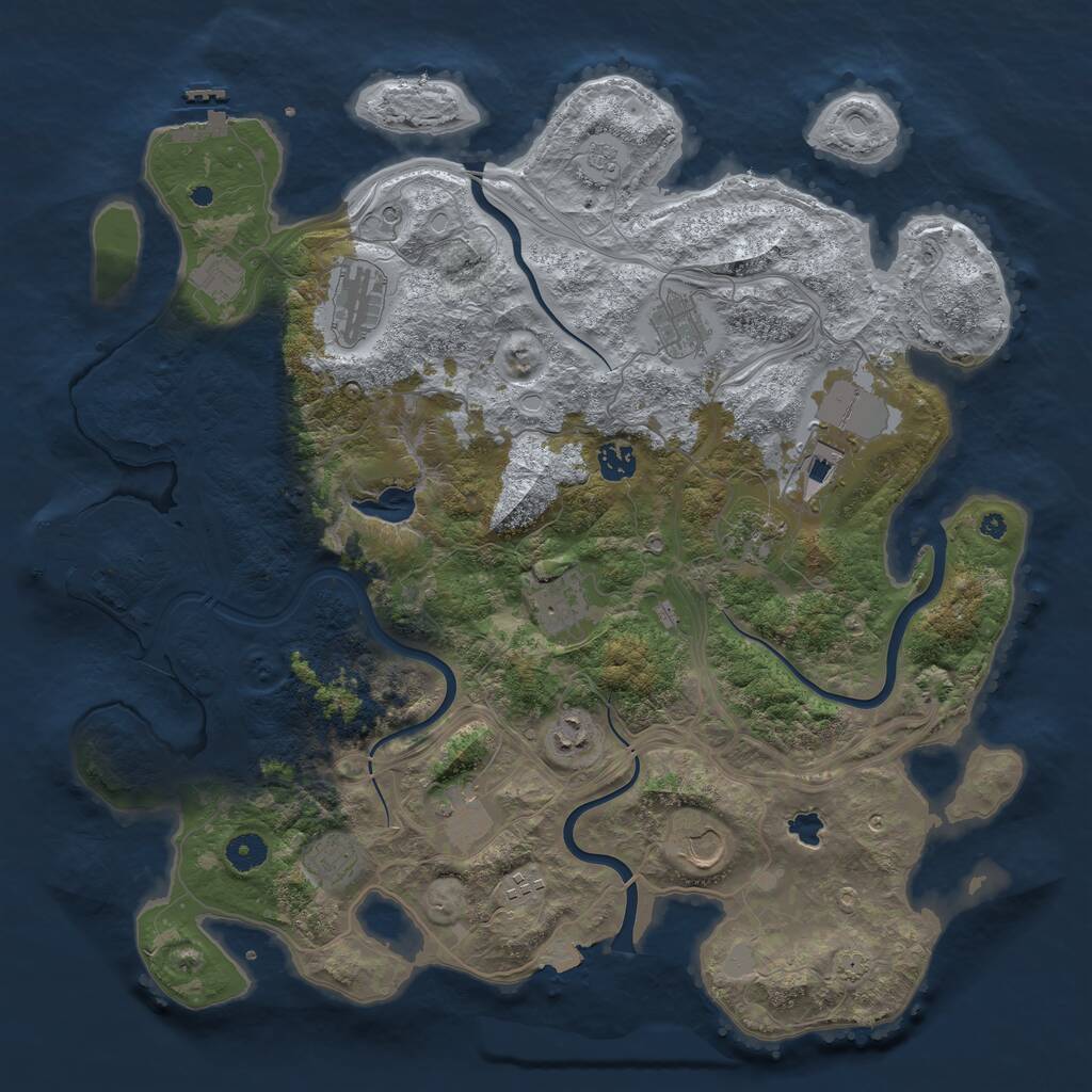 Rust Map: Procedural Map, Size: 4250, Seed: 969105723, 17 Monuments