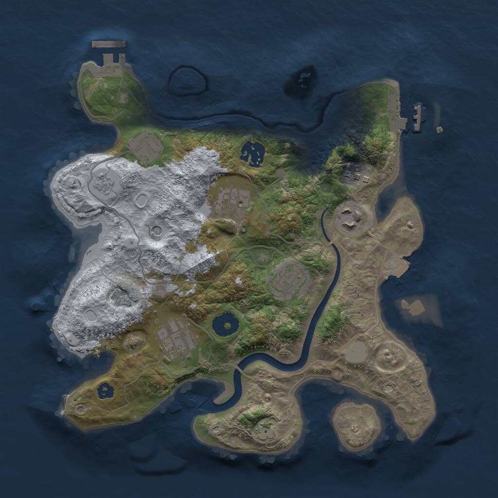 Rust Map: Procedural Map, Size: 3000, Seed: 932544878, 14 Monuments