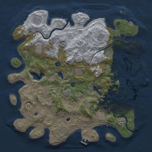 Thumbnail Rust Map: Procedural Map, Size: 4500, Seed: 11026, 19 Monuments