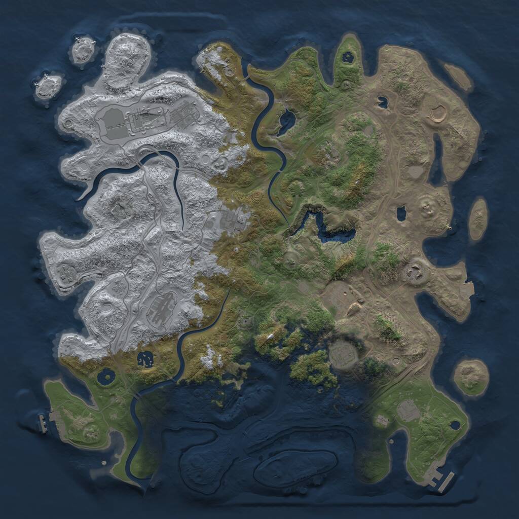 Rust Map: Procedural Map, Size: 4500, Seed: 10922785, 17 Monuments