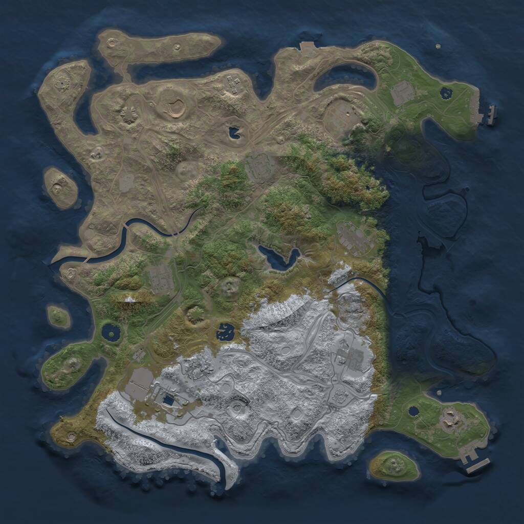 Rust Map: Procedural Map, Size: 4250, Seed: 420730549, 19 Monuments