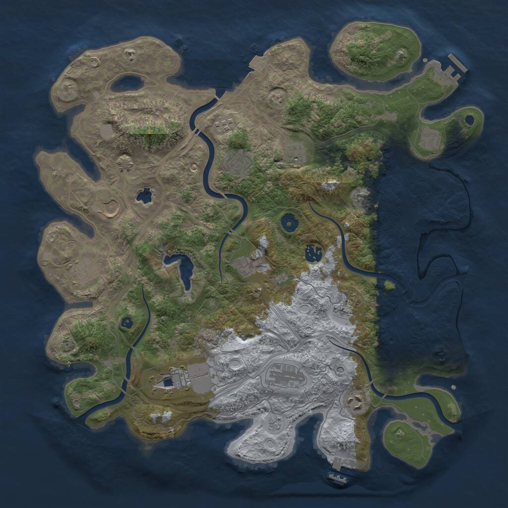Rust Map: Procedural Map, Size: 4250, Seed: 1019609510, 17 Monuments