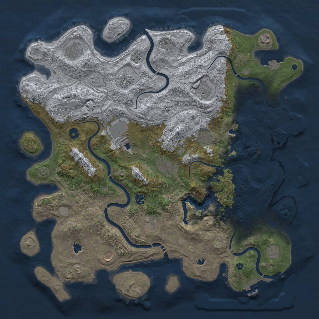 Rust Map: Procedural Map, Size: 4500, Seed: 1656653964, 17 Monuments