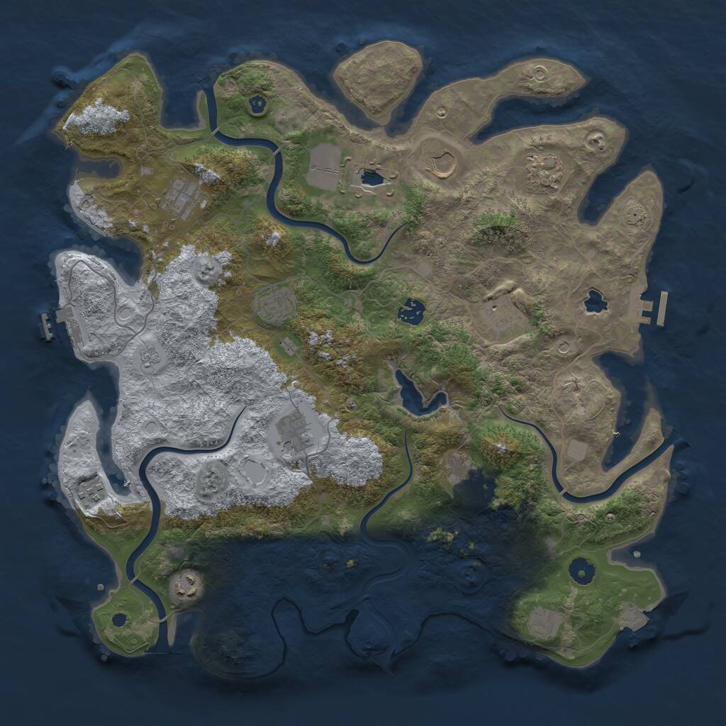 Rust Map: Procedural Map, Size: 4200, Seed: 1472977665, 19 Monuments