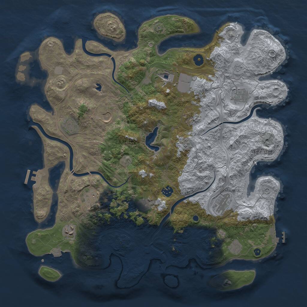 Rust Map: Procedural Map, Size: 4300, Seed: 1780095335, 17 Monuments