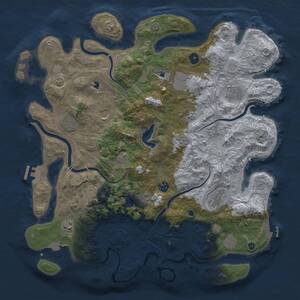 Thumbnail Rust Map: Procedural Map, Size: 4300, Seed: 1780095335, 19 Monuments