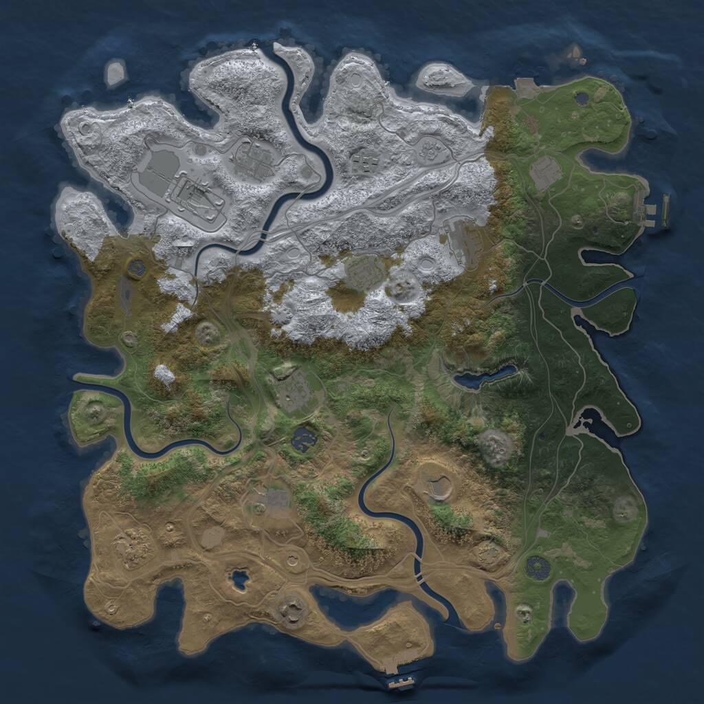 Rust Map: Procedural Map, Size: 4250, Seed: 1968236988, 19 Monuments
