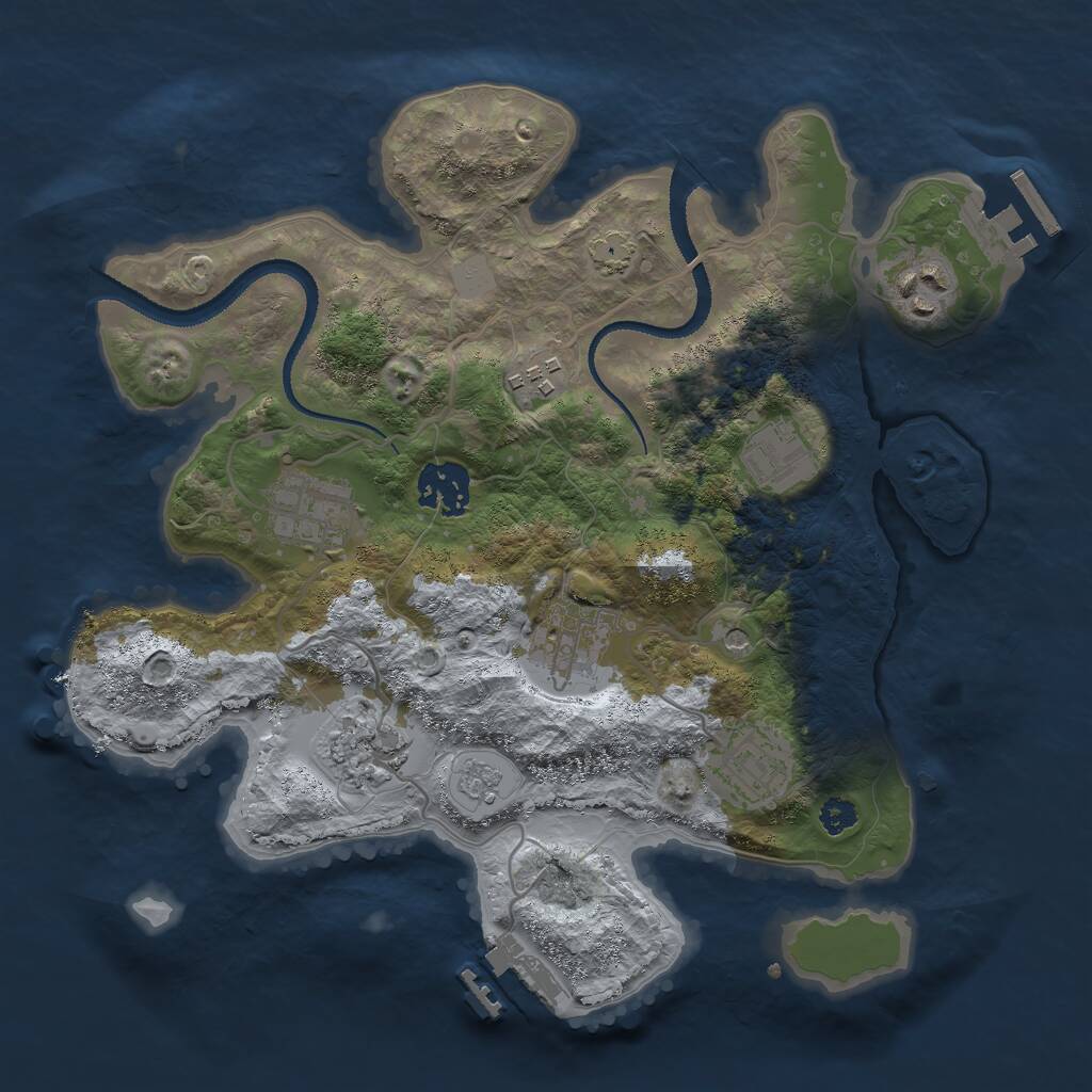 Rust Map: Procedural Map, Size: 3000, Seed: 315820938, 15 Monuments