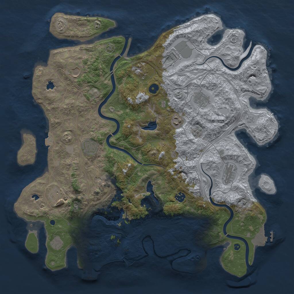 Rust Map: Procedural Map, Size: 4500, Seed: 781594078, 19 Monuments
