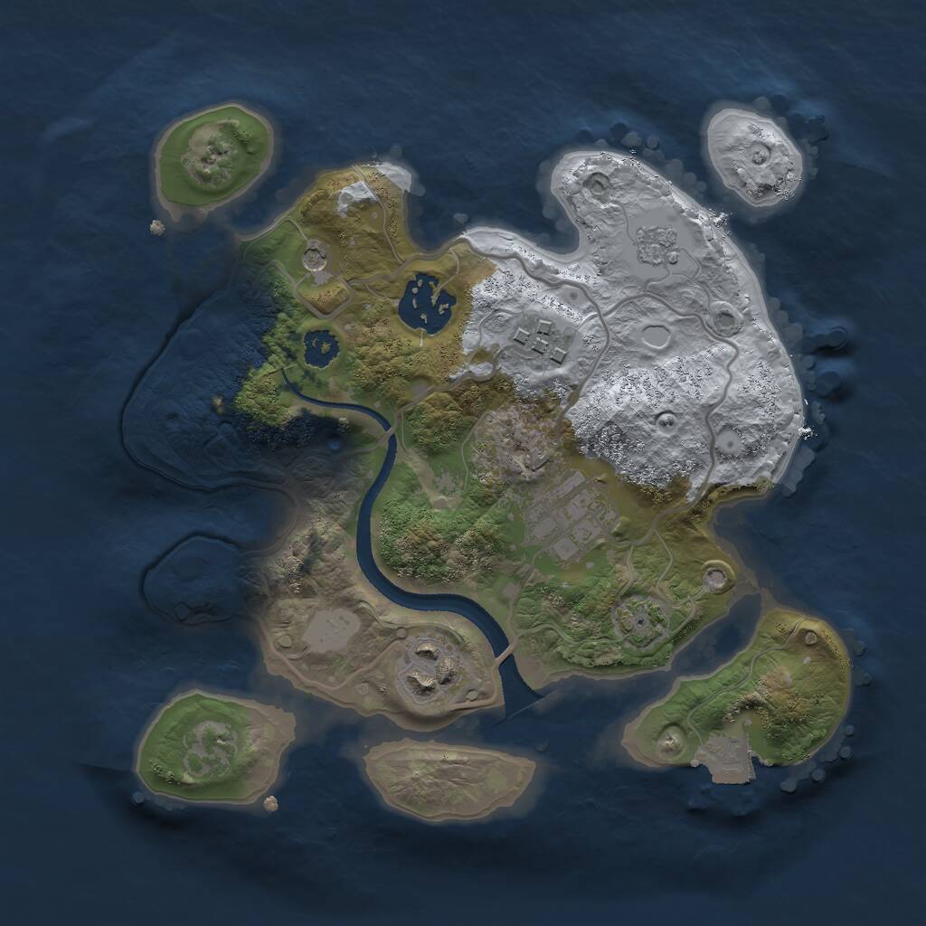 Rust Map: Procedural Map, Size: 2500, Seed: 1306899083, 10 Monuments