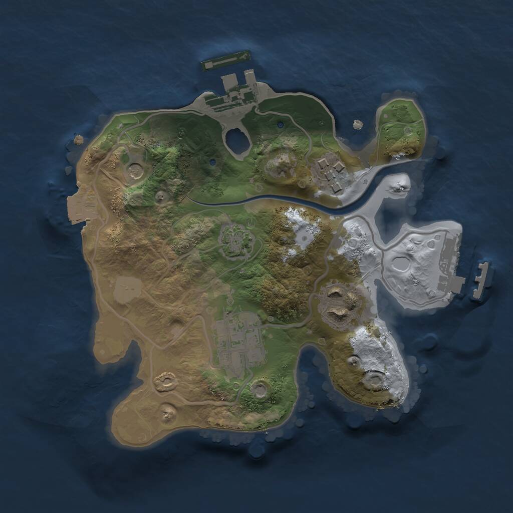 Rust Map: Procedural Map, Size: 2100, Seed: 100119, 8 Monuments