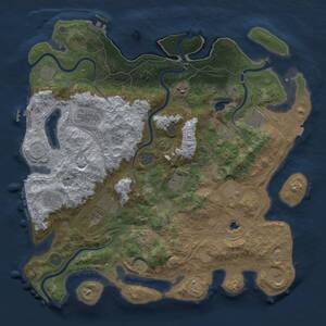 Thumbnail Rust Map: Procedural Map, Size: 4300, Seed: 280505286, 19 Monuments