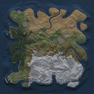 Thumbnail Rust Map: Procedural Map, Size: 3500, Seed: 599203488, 17 Monuments