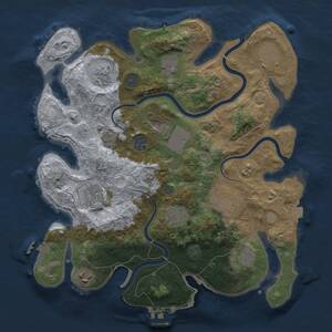 Thumbnail Rust Map: Procedural Map, Size: 3600, Seed: 1597799157, 16 Monuments