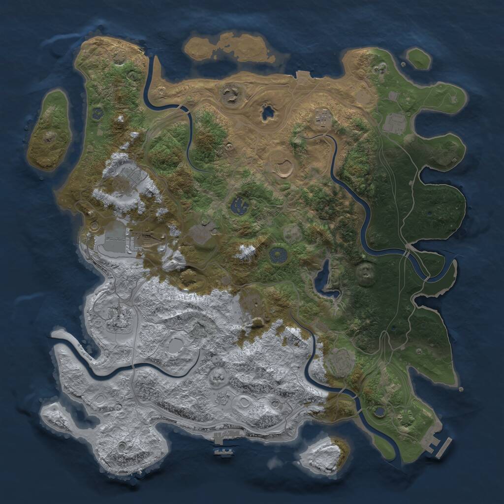 Rust Map: Procedural Map, Size: 4250, Seed: 863762813, 18 Monuments