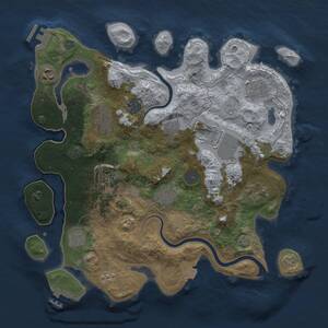Thumbnail Rust Map: Procedural Map, Size: 3500, Seed: 100563381, 16 Monuments