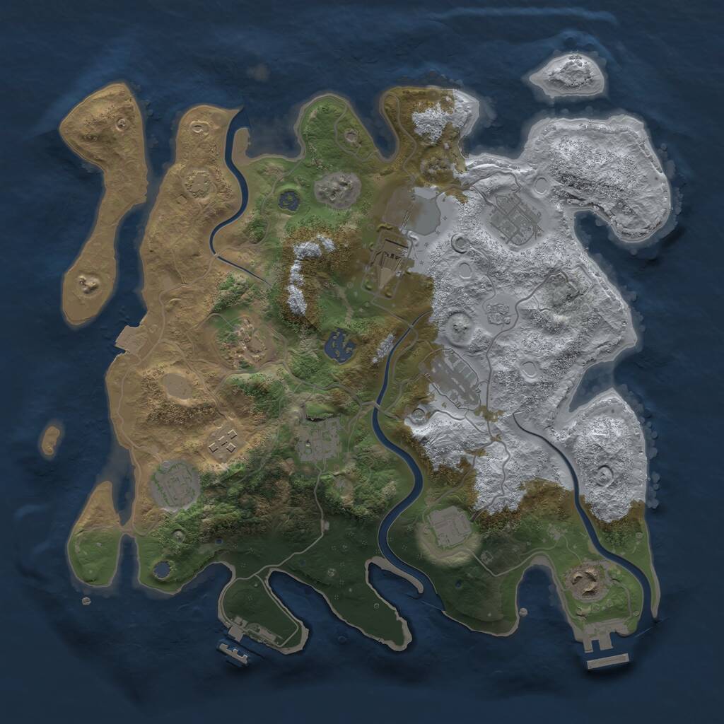 Rust Map: Procedural Map, Size: 3500, Seed: 1790235214, 15 Monuments