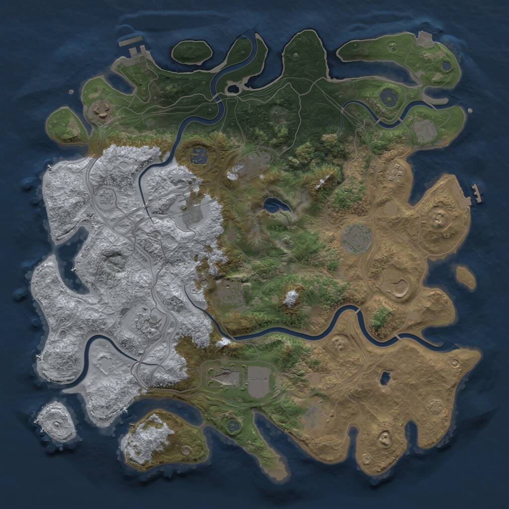 Rust Map: Procedural Map, Size: 4250, Seed: 1531210828, 17 Monuments
