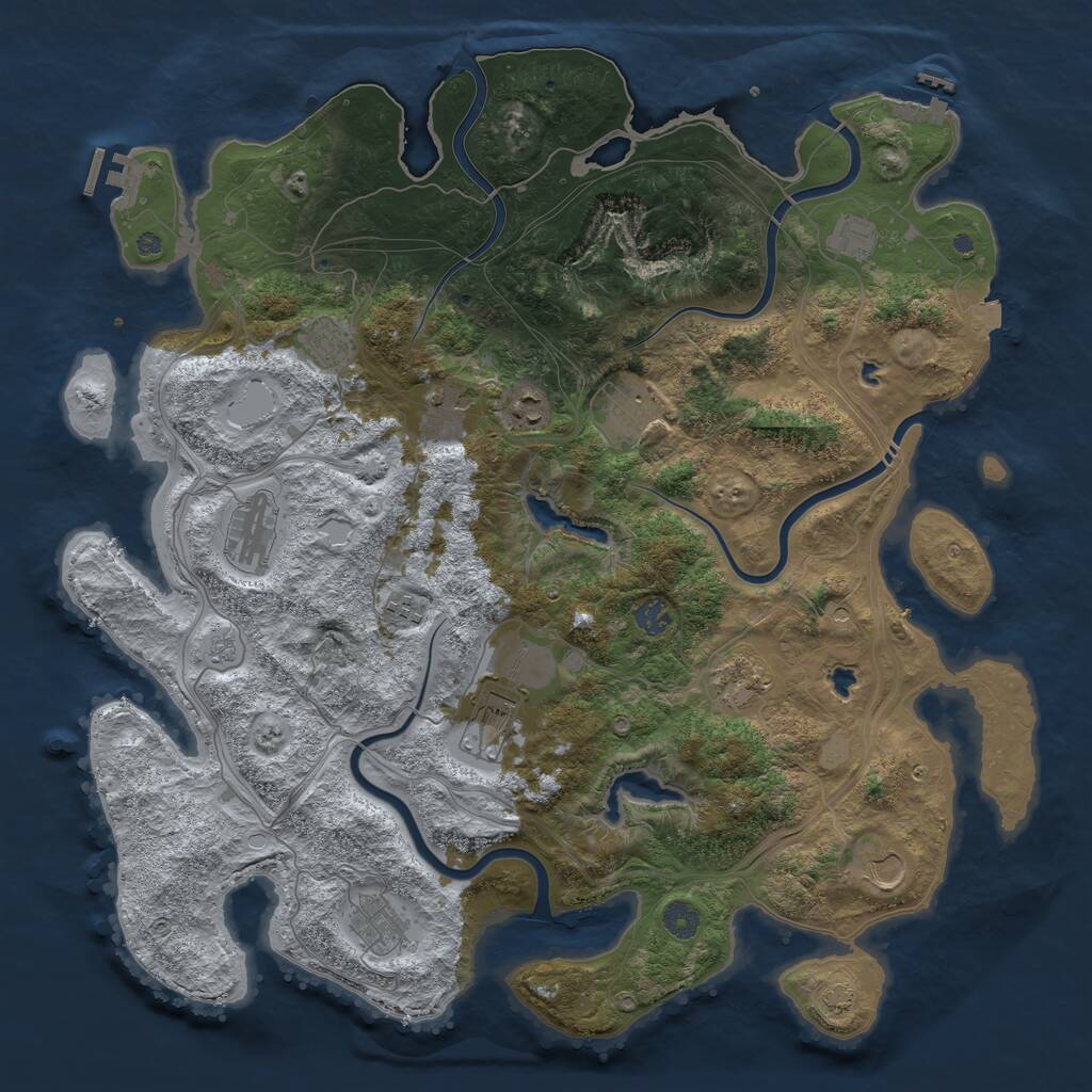 Rust Map: Procedural Map, Size: 4500, Seed: 956380, 19 Monuments