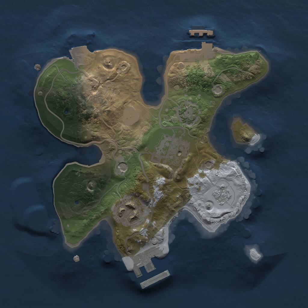 Rust Map: Procedural Map, Size: 2000, Seed: 1166736426, 10 Monuments