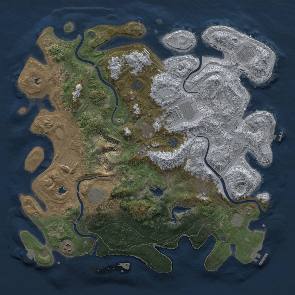 Rust Map: Procedural Map, Size: 4500, Seed: 793956150, 16 Monuments