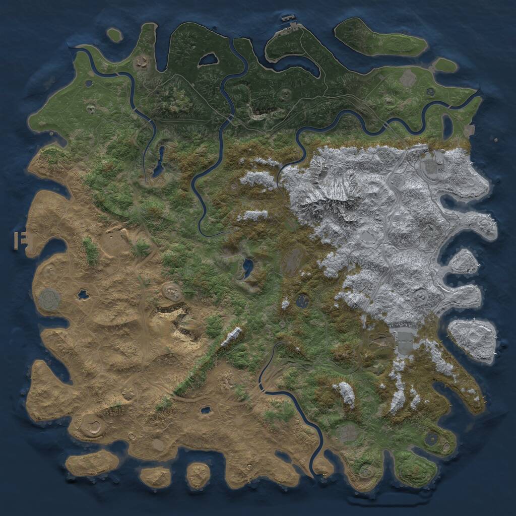 Rust Map: Procedural Map, Size: 6000, Seed: 1267914217, 17 Monuments