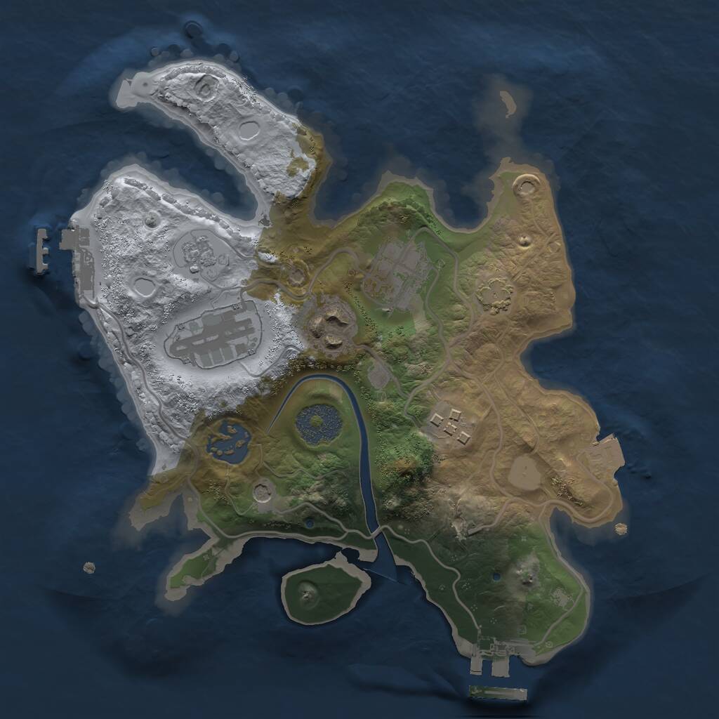 Rust Map: Procedural Map, Size: 2500, Seed: 343414267, 13 Monuments