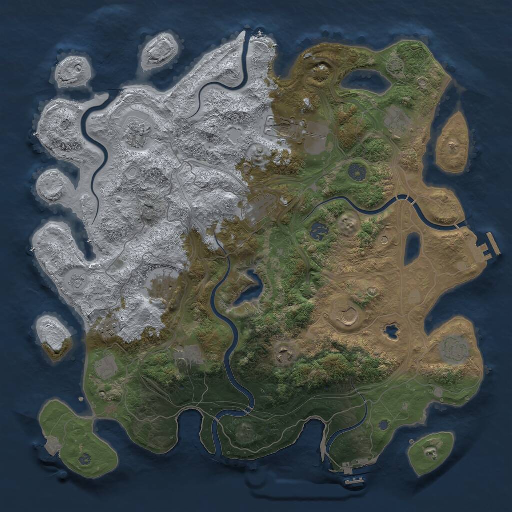Rust Map: Procedural Map, Size: 4250, Seed: 1702103451, 19 Monuments