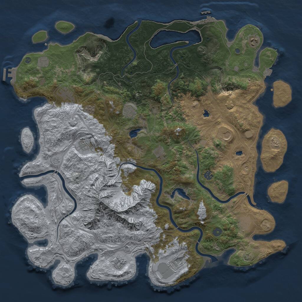 Rust Map: Procedural Map, Size: 5000, Seed: 2020097055, 19 Monuments